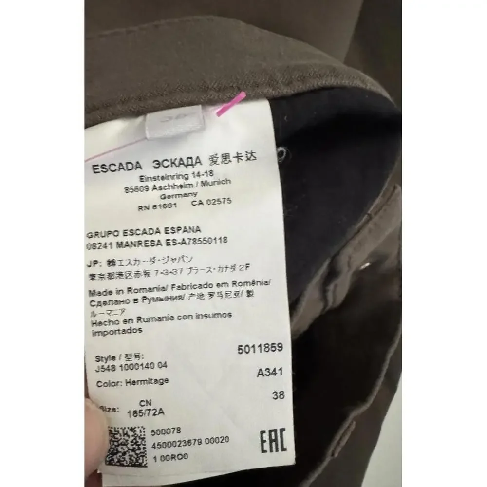 ESCADA Sport Linda J548 Hermitage Brown Women's Pants IT 38 US 10